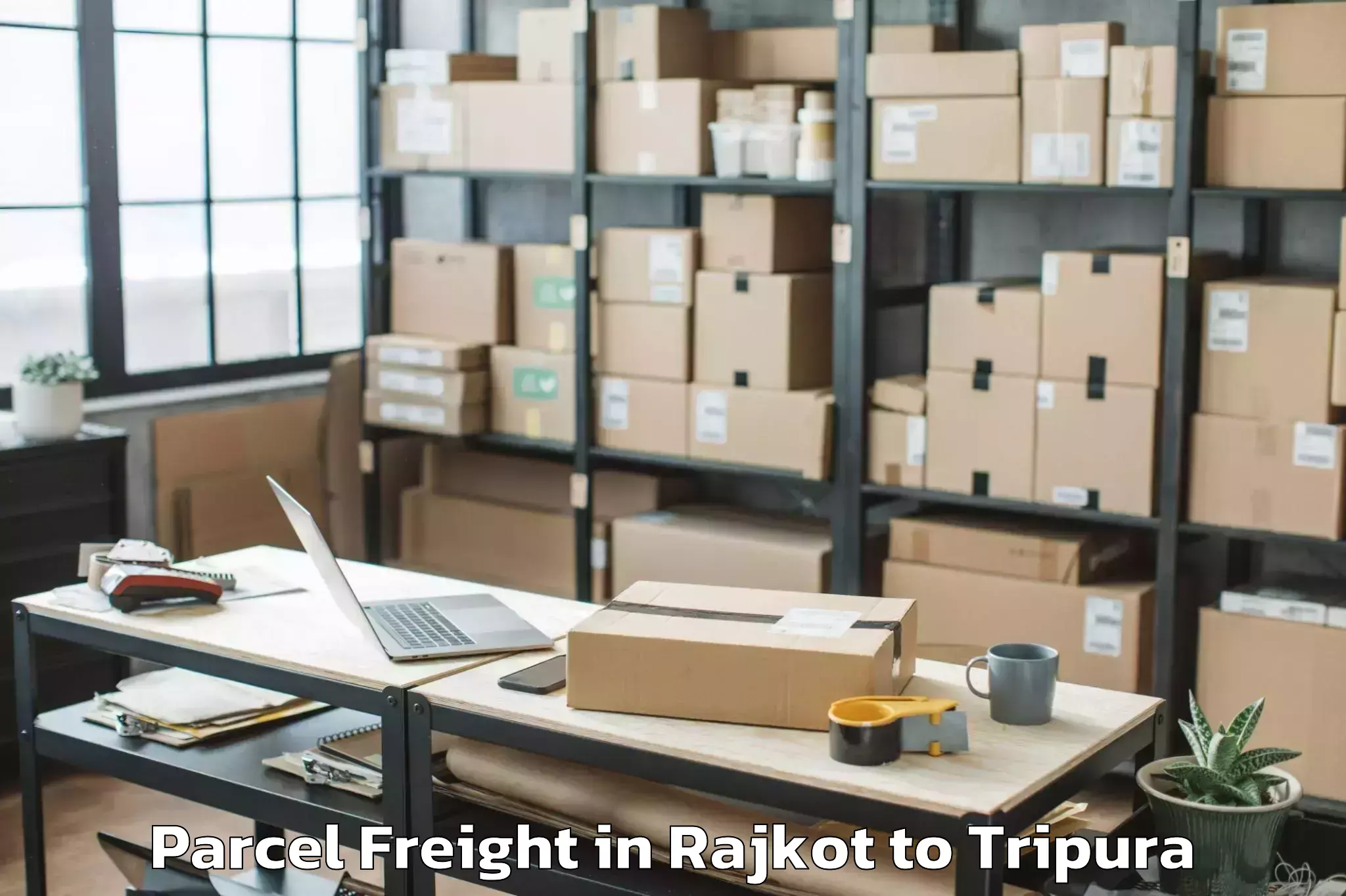 Efficient Rajkot to Teliamura Parcel Freight